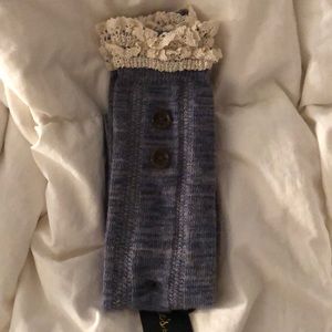 NWT, Blue Boot Socks w/ 2 buttons on the side